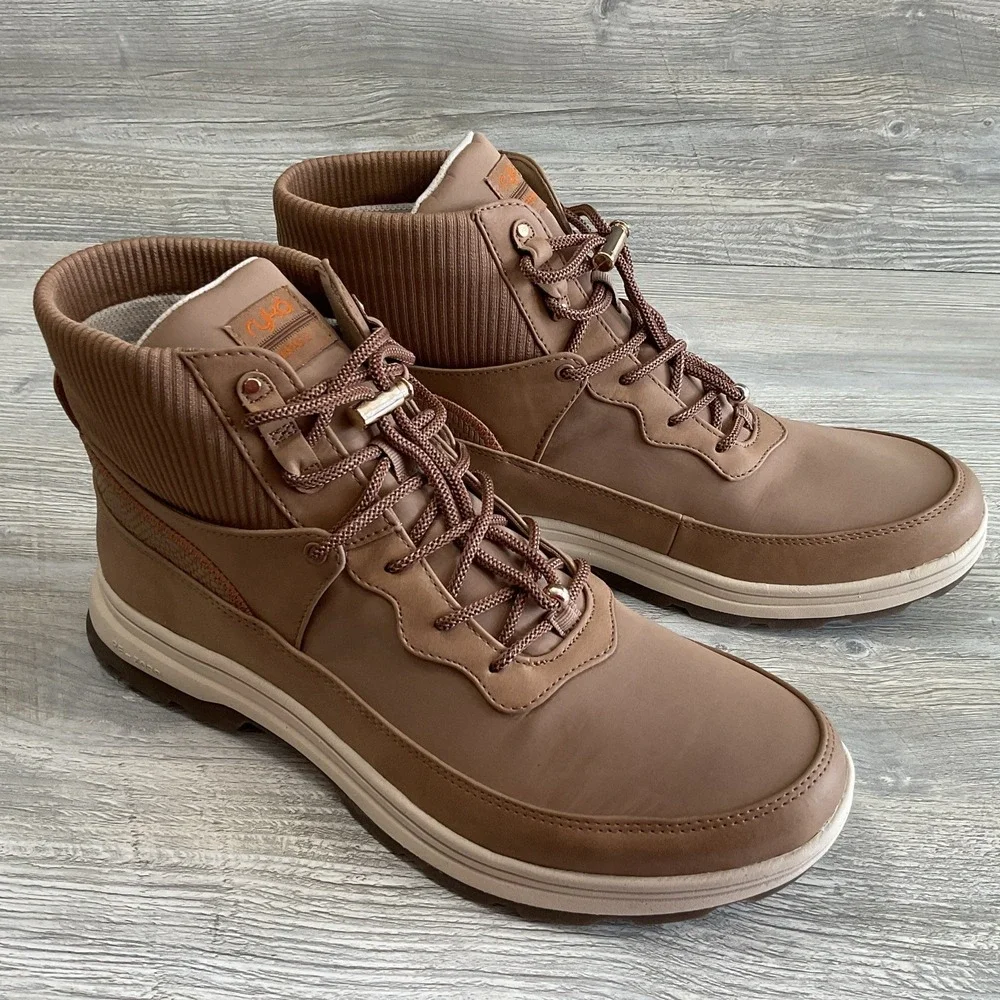 Women's Ryka Brae 2 Water Resistant Snow Boot Walnut Brown Lace Up Size 12 NEW